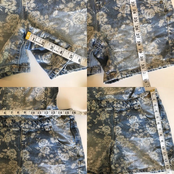 Joe Boxer Denim Floral Romper Overalls - Picture 6 of 8